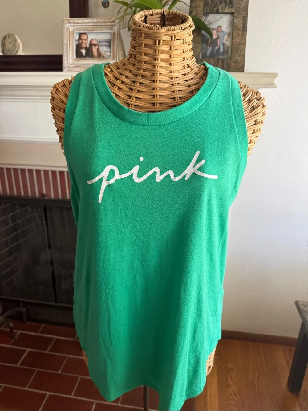 Victorias Secret PINK green open back tank top M - Picture 2 of 7